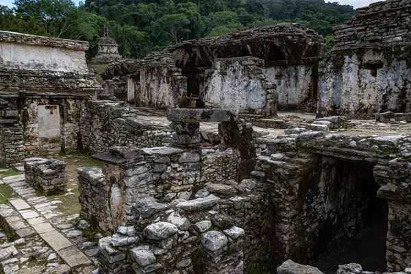 Vista Del Sitio Arqueológico Palenque México — Foto de Stock