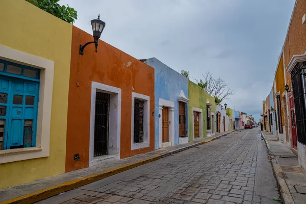 Färgglada Byggnader Campeche Mexiko December 2019 — Stockfoto