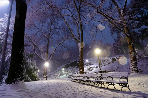 Paisagem Inverno Central Park Nova Iorque Estados Unidos — Fotografia de Stock