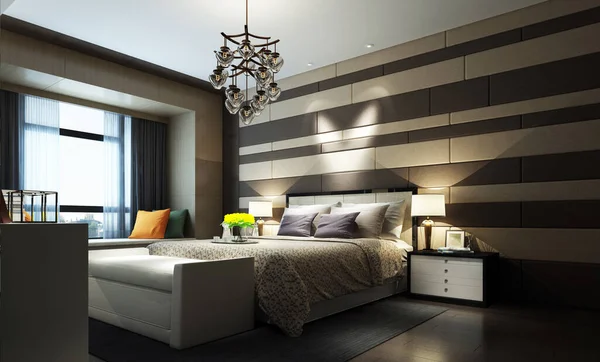 Rendering Bed Room Comfortable — Stock Photo, Image