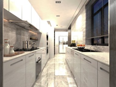 3D render mutfak Oda