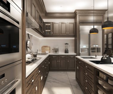 3D render mutfak Oda