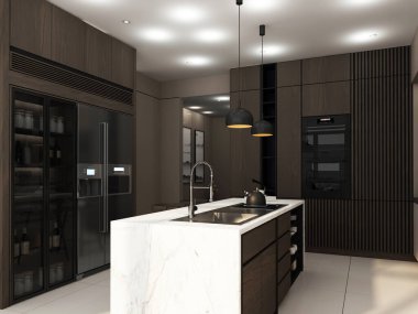 3D render mutfak Oda