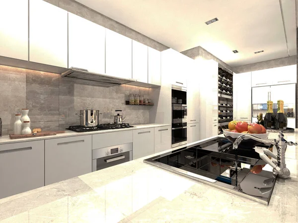 Rendering Keuken Kamer — Stockfoto