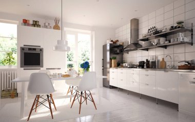 3D render mutfak Oda