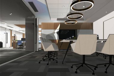 3D render konferans salonu 