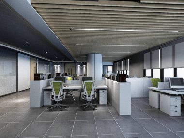 modern ofis 3D görüntüleme 