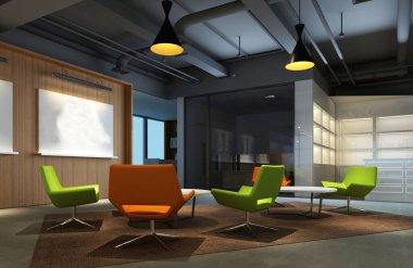 modern ofis 3D görüntüleme 