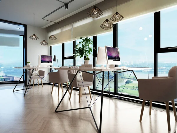 Modern Office Interior Rendering — Stock Photo, Image