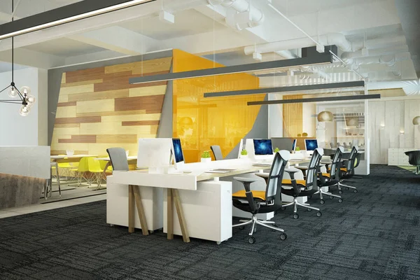 Oficina Moderna Interior Renderizado — Foto de Stock