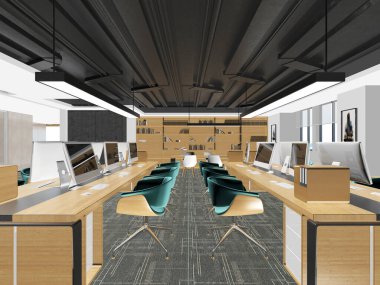 modern ofis 3D görüntüleme 