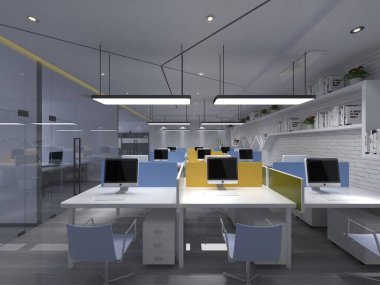 modern ofis 3D görüntüleme 