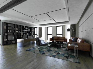 modern ofis 3D görüntüleme 