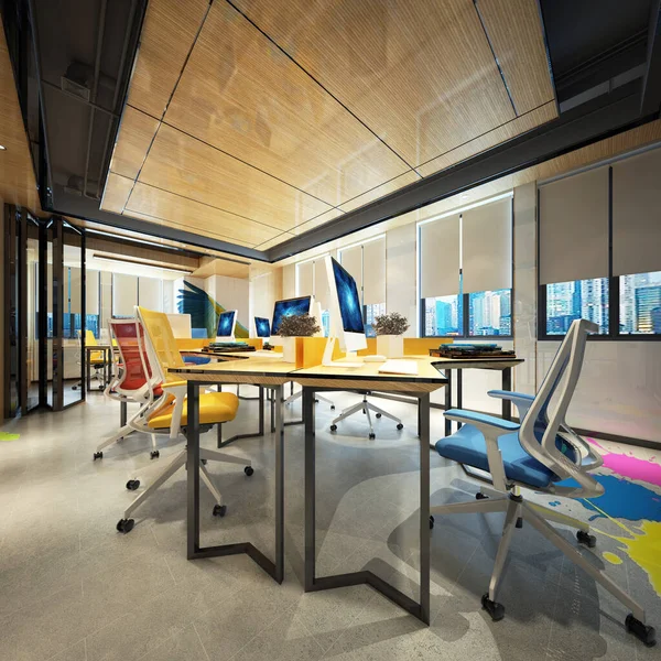 Modern Office Interior Rendering — Stock Photo, Image