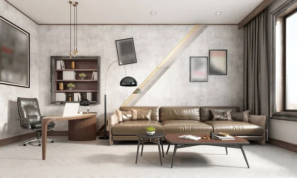 Moderno Ufficio Interno Rendering — Foto Stock