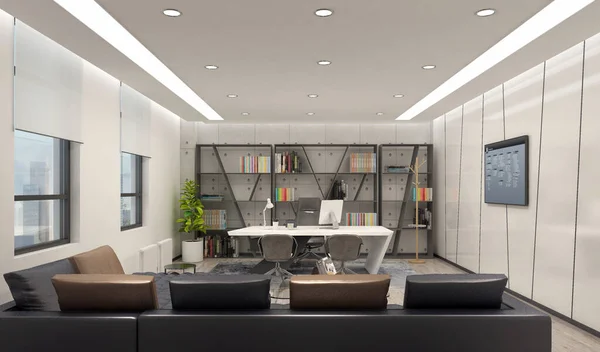 Moderno Ufficio Interno Rendering — Foto Stock