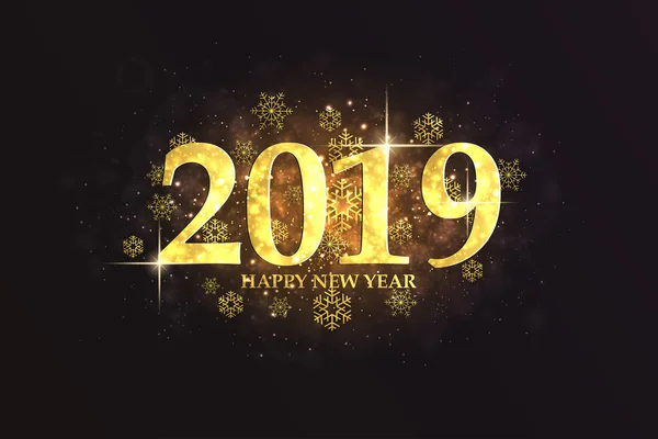 Новым 2019 Годом Красочные Поздравительные Открытки Золотых Номеров Плакат Вечеринки — стоковый вектор