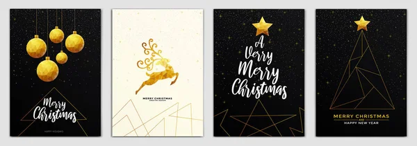 Feliz Natal Feliz Ano Novo Brochura Design Layout Template Tamanho — Vetor de Stock