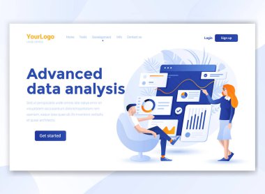 Düz Modern tasarım wesite şablonu - gelişmiş veri analizi