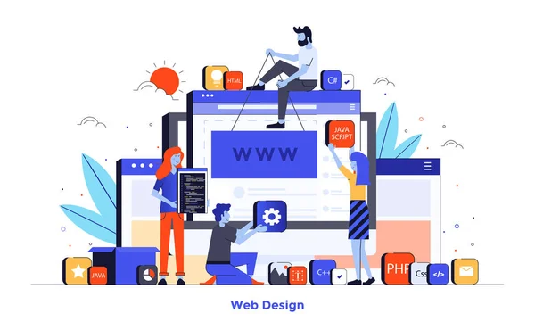 Plochý barevný moderní ilustrace design - webdesign — Stockový vektor