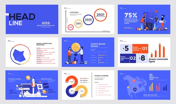 Disegno modello diapositiva infografica — Vettoriale Stock