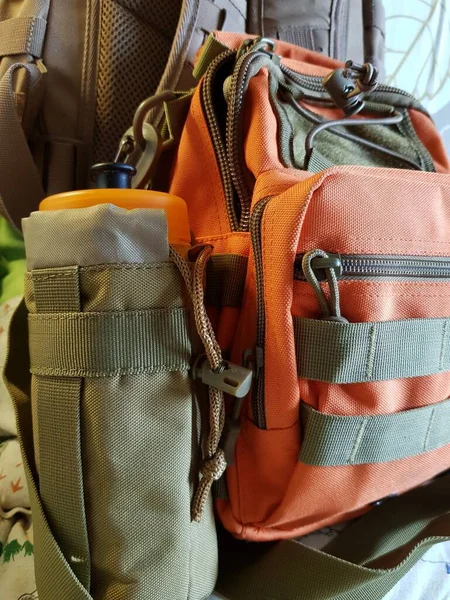 Pakete Des Rucksacks Vorbereitung Auf Die Reise — Stockfoto