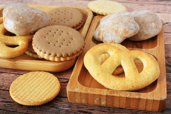 Galletas Jengibre Galletas Encuentran Plato — Foto de Stock