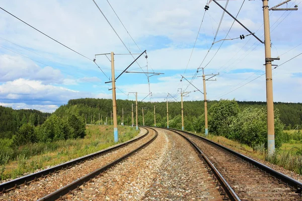 Demiryolu Ufka Gider — Stok fotoğraf