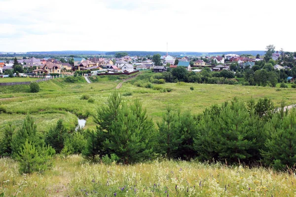 Villaggio Margini Della Foresta — Foto Stock