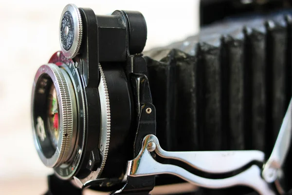 Egy Régi Fényképezőgép Lencséje — Stock Fotó