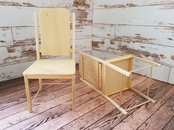 Two Chairs Made Oak Wood — Stock Photo, Image