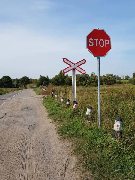 Stop Railway Crossing — Stock Photo, Image