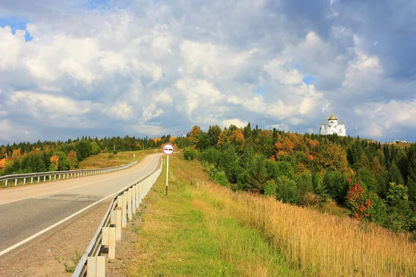 The road to the orthodox church on the hill