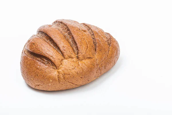 Huisgemaakt Volkoren Brood Geïsoleerd Witte Achtergrond — Stockfoto