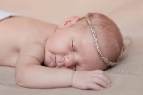 Portrait Cute Sleeping Newborn Girl — Stock Photo, Image