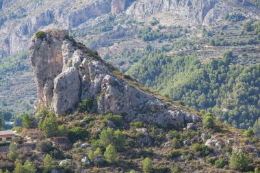 Dağların arka planda Rock, Beautiful Landscape, İspanya
