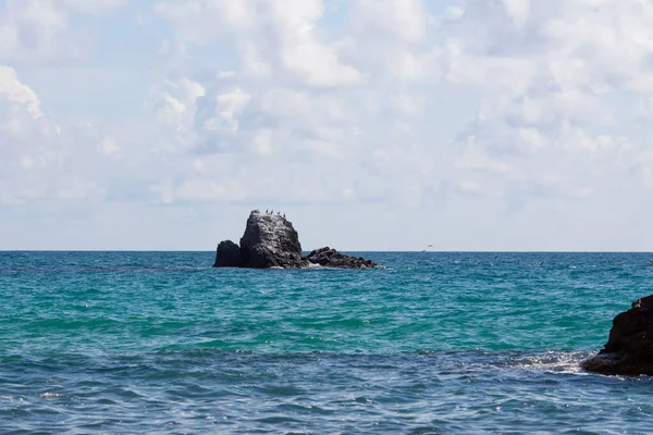 Deniz Uçurumun Güzel Panoramik Manzarası Karadeniz Bir Dağ Manzara Kıyı — Stok fotoğraf