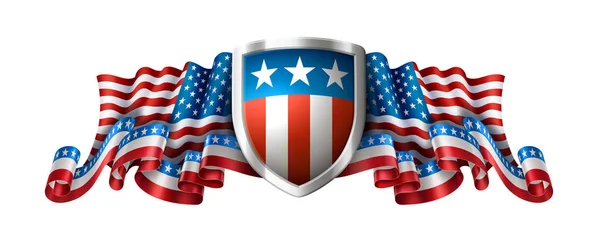 Icono Escudo Con Diseño Tradicional Americano Eps Contiene Transparencia — Vector de stock