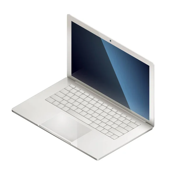 Izometrikus Illusration Laptop Elszigetelt Fehér Background Eps Áttetszőséget Tartalmaz — Stock Vector