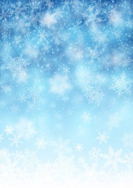 Illustration of snowfall, background for christmas and new year greeting cards, and invitations, and winter holiday season. EPS 10 contains transparency. clipart