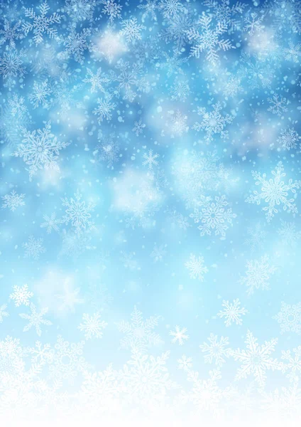 Εικονογράφηση Της Χιονόπτωσης Φόντο Για Χριστούγεννα Και Νέο Έτος Ευχετήριες — Διανυσματικό Αρχείο