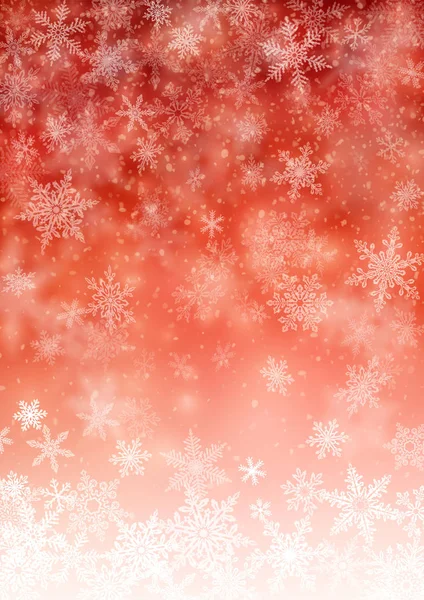 Illustration Snöfall Bakgrund För Jul Och Nyår Gratulationskort Och Inbjudningskort — Stock vektor