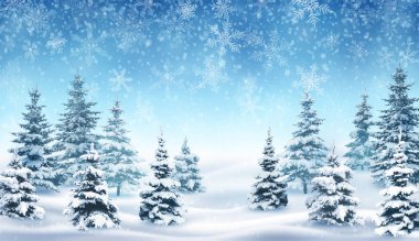 Orman gösteren resim, arka plan için Noel ve yeni yıl tebrik kartları, davet için tatil mevsim kış. EPS 10 saydamlık içeriyorsa, dosya katmanlarda ayrılır, her ağaç kendi katman var..