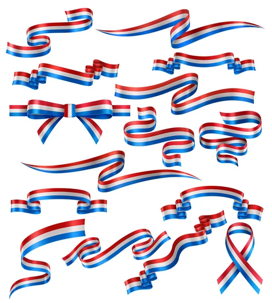 Встановити Прапор Нідерландів Стрічками Векторні Колекцію Декоративних Елементів Банери Прикраси — стоковий вектор