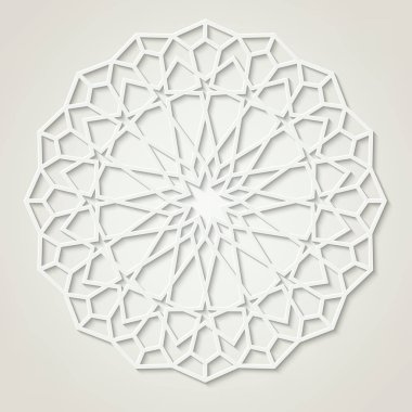 Arapça yuvarlak beyaz desen, geleneksel Doğu süsleme, Eps 10 saydamlık içeren.
