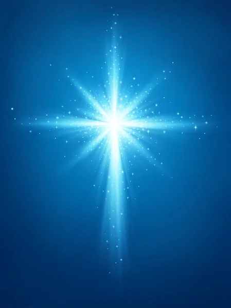 Croix Étoile Lumineuse — Image vectorielle
