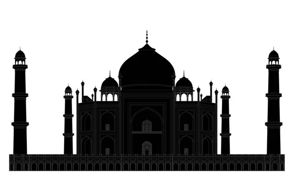 Taj mahal siluet — Stok Vektör