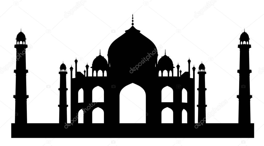 Silhouette of Taj Mahal