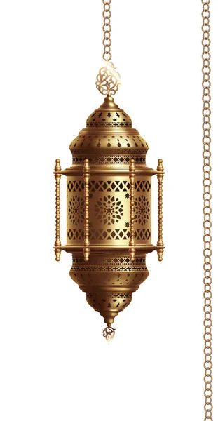 Висячий золотой Алабический фонарь — стоковый вектор