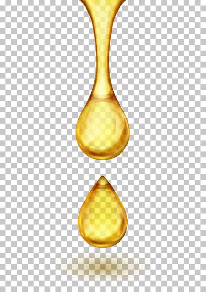 Dripping Oil on Transparent Background — Stock Vector